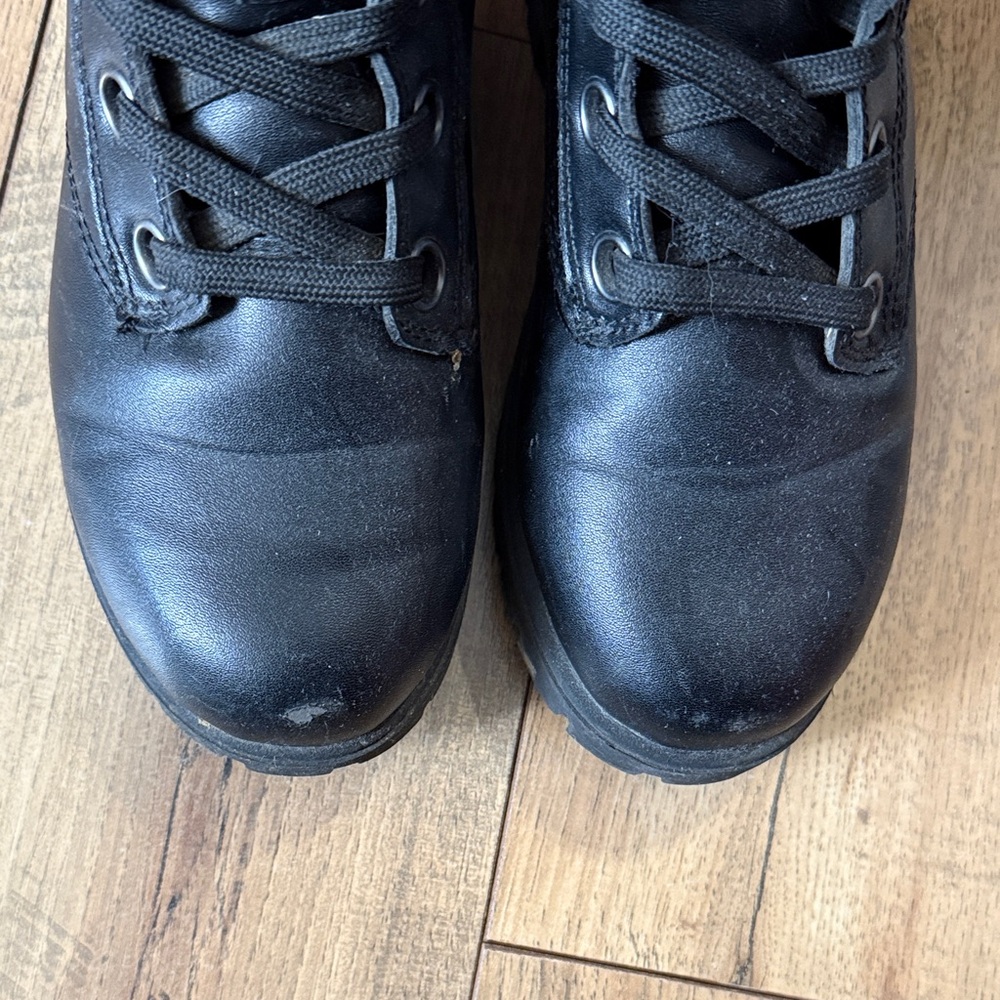 Joe Fresh Black Quilted Ankle Lace-Up Boots - Picture 7 of 12